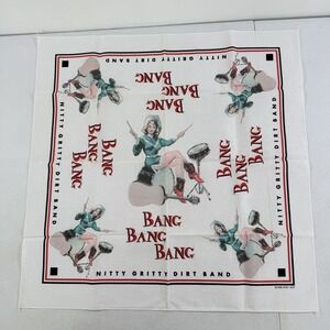 Vintage‎ 1998 Nitty Gritty Dirt Band Bang Country Music Bandana Scarf 21" x 21"